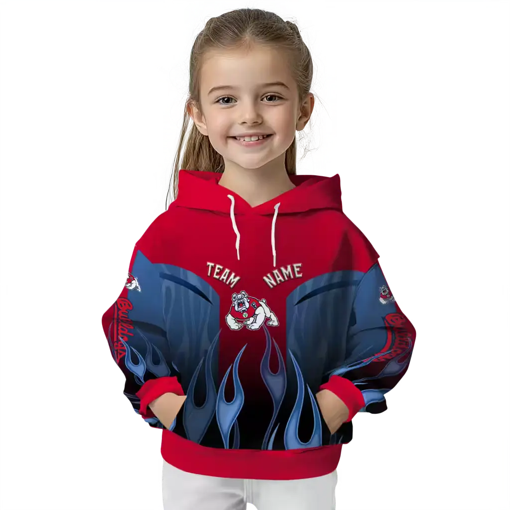 custom fresno state bulldogs flame design red hoodie top rated custom fresno state bulldogs flame design red hoodie top rated