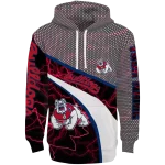 custom fresno state bulldogs hexagonal mesh red black gray hoodie best selling