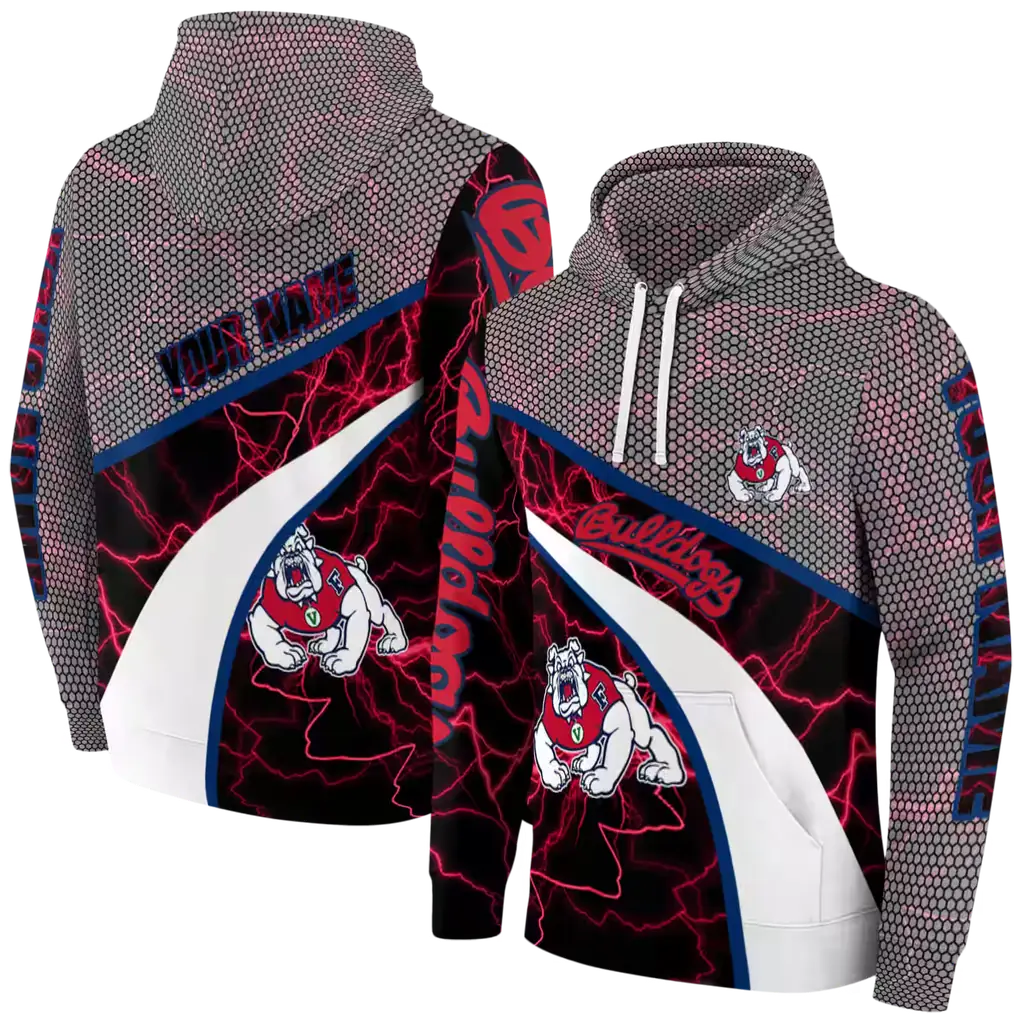 custom fresno state bulldogs hexagonal mesh red black gray hoodie fashion forward custom fresno state bulldogs hexagonal mesh red black gray hoodie fashion forward