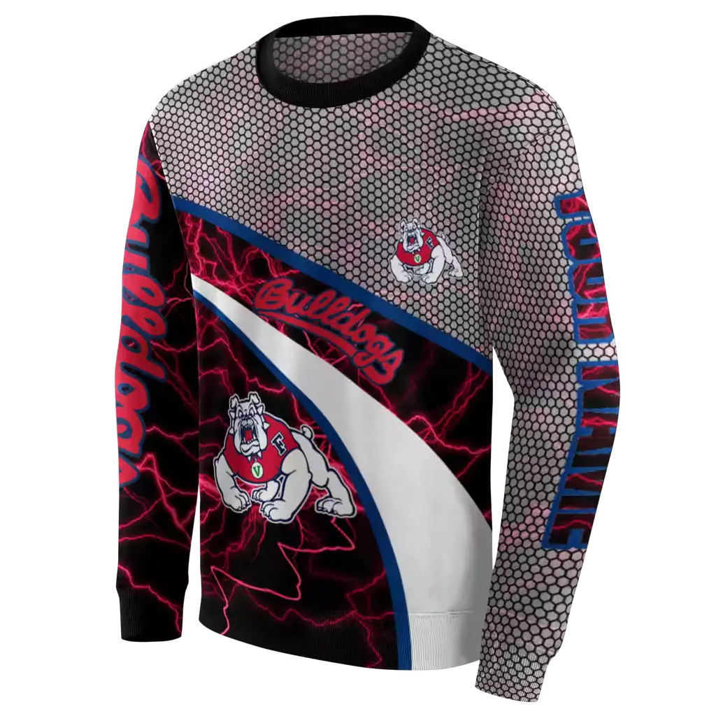 custom fresno state bulldogs hexagonal mesh red black gray hoodie new arrival custom fresno state bulldogs hexagonal mesh red black gray hoodie new arrival