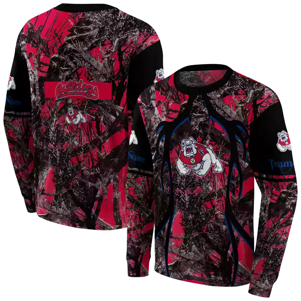 custom fresno state bulldogs hunting theme red black hoodie premium grade custom fresno state bulldogs hunting theme red black hoodie premium grade