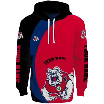 custom fresno state bulldogs minimalist design red black hoodie best selling