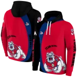 custom fresno state bulldogs minimalist design red black hoodie best selling