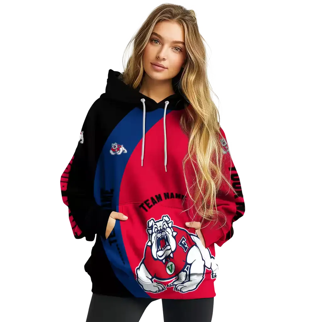 custom fresno state bulldogs minimalist design red black hoodie high quality custom fresno state bulldogs minimalist design red black hoodie high quality