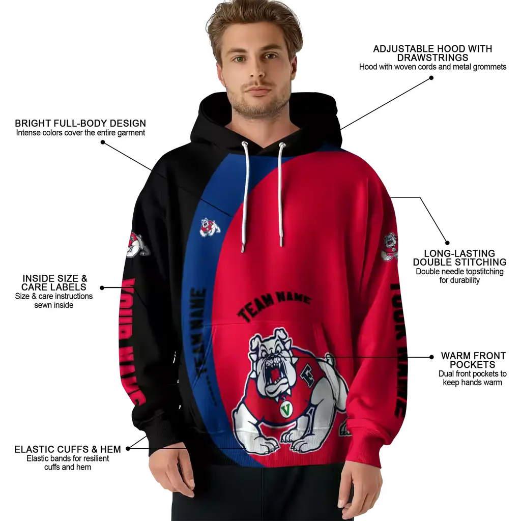 custom fresno state bulldogs minimalist design red black hoodie latest model custom fresno state bulldogs minimalist design red black hoodie latest model