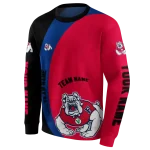 custom fresno state bulldogs minimalist design red black hoodie best selling