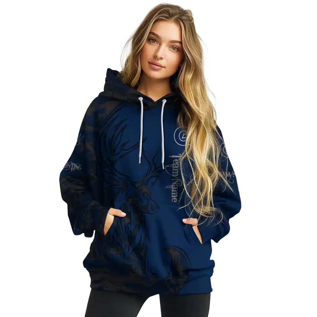 custom georgetown hoyas deer silhouette blue hoodie high quality custom georgetown hoyas deer silhouette blue hoodie high quality