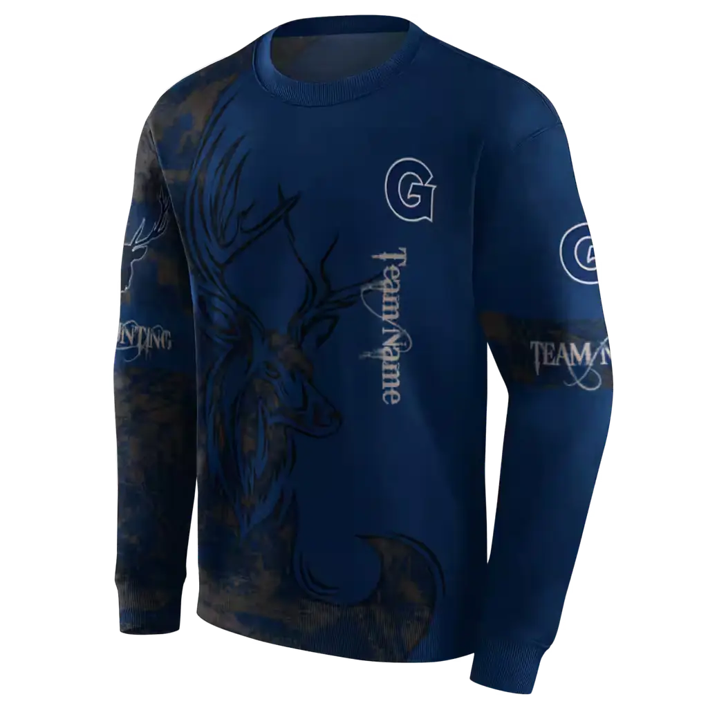 custom georgetown hoyas deer silhouette blue hoodie new arrival custom georgetown hoyas deer silhouette blue hoodie new arrival