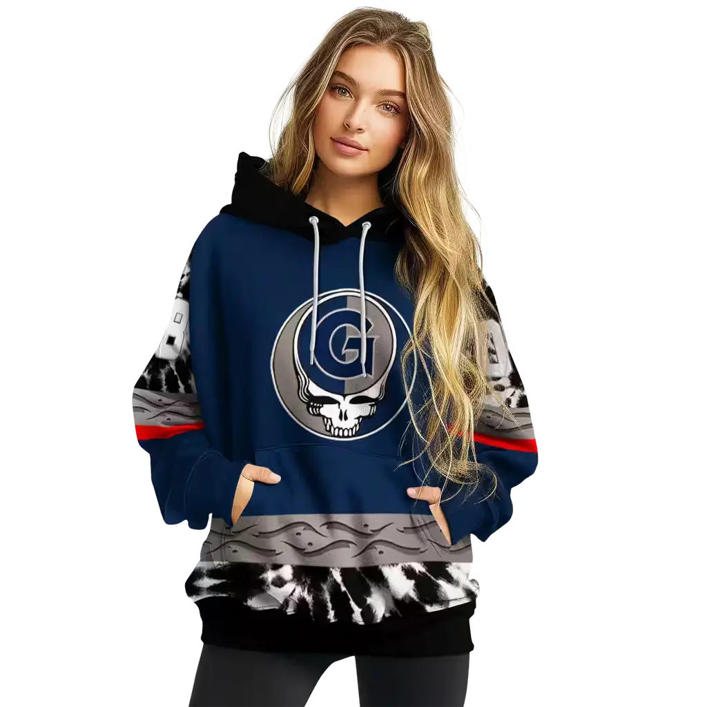 custom georgetown hoyas grateful vibes blue hoodie high quality custom georgetown hoyas grateful vibes blue hoodie high quality