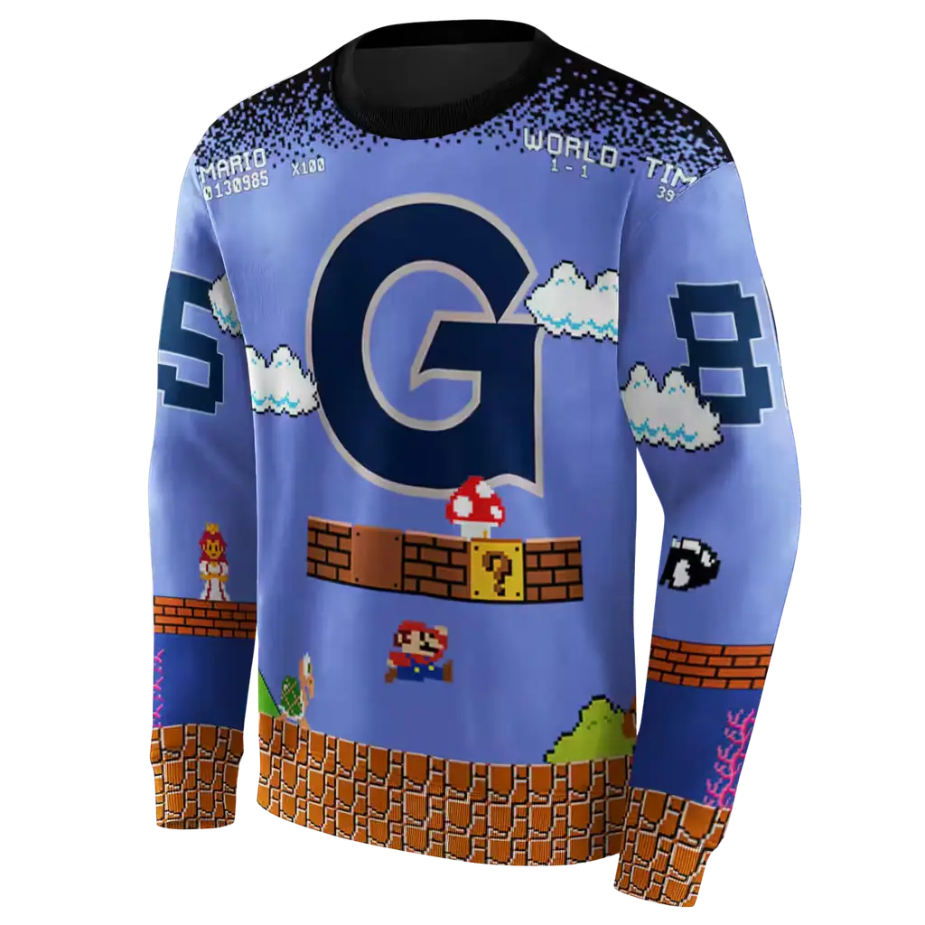 custom georgetown hoyas mario blue black hoodie new arrival custom georgetown hoyas mario blue black hoodie new arrival