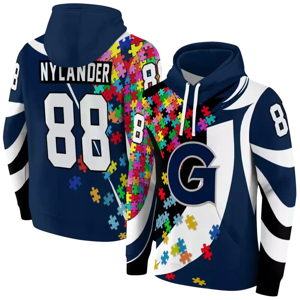 custom georgetown hoyas puzzle pieces blue hoodie fashion forward custom georgetown hoyas puzzle pieces blue hoodie fashion forward