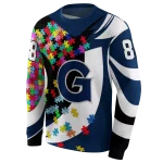 custom georgetown hoyas puzzle pieces blue hoodie best selling