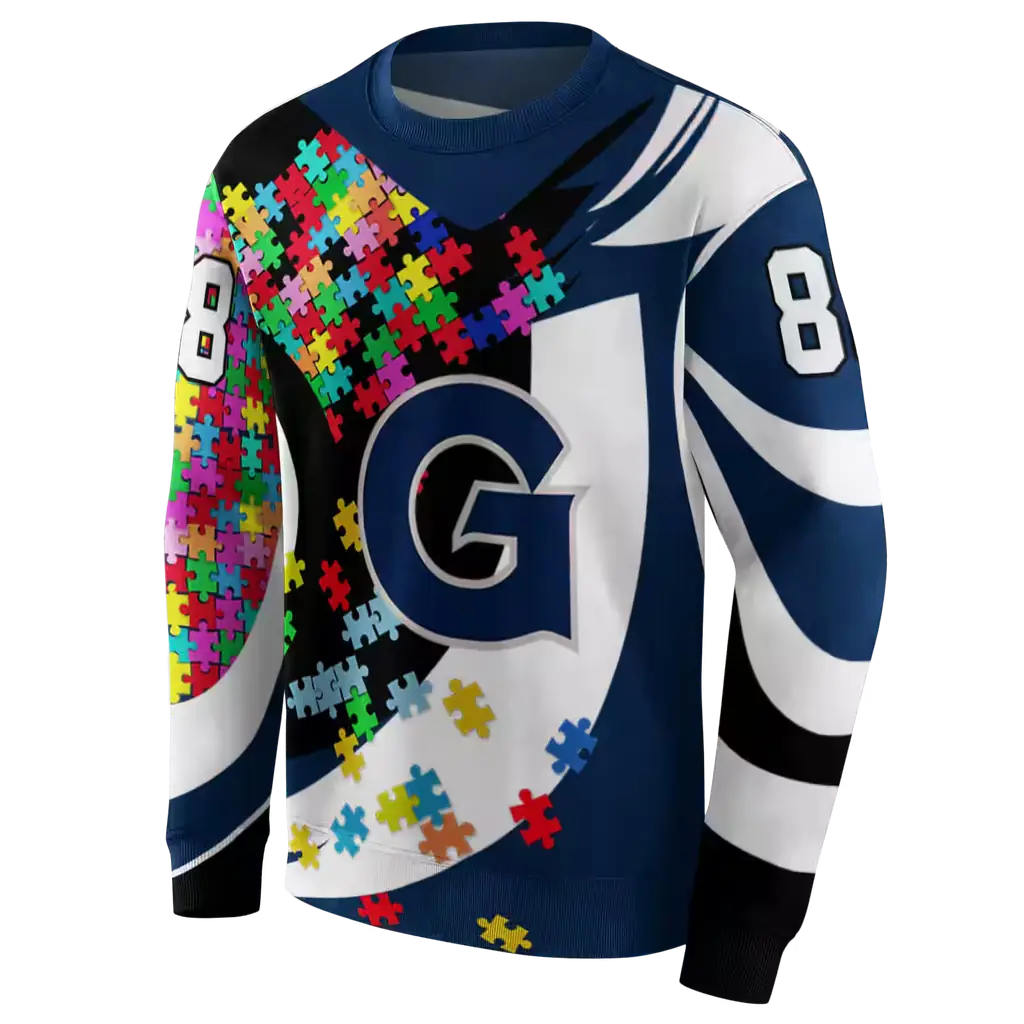 custom georgetown hoyas puzzle pieces blue hoodie new arrival custom georgetown hoyas puzzle pieces blue hoodie new arrival