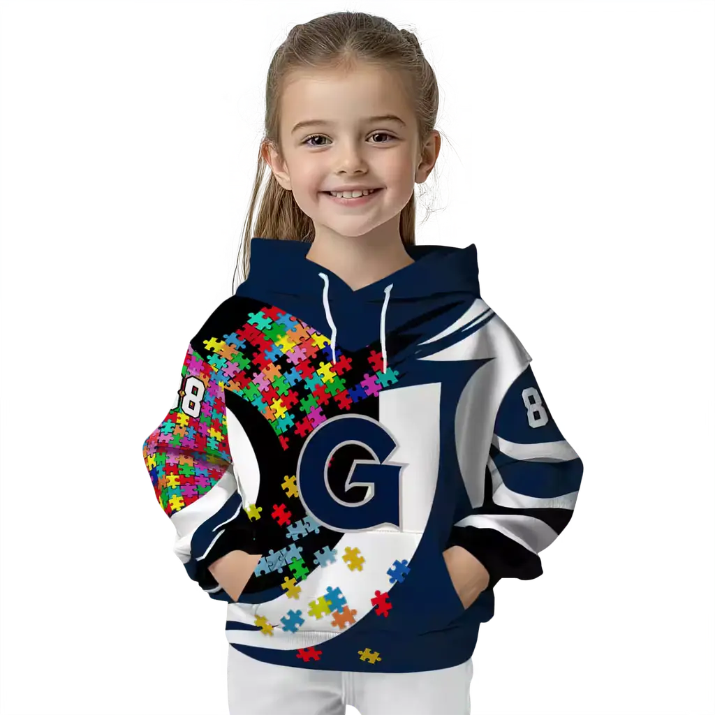 custom georgetown hoyas puzzle pieces blue hoodie top rated custom georgetown hoyas puzzle pieces blue hoodie top rated