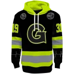 custom georgetown hoyas safety motif black neon green hoodie best selling