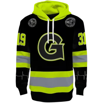 custom georgetown hoyas safety motif black neon green hoodie best selling