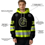 custom georgetown hoyas safety motif black neon green hoodie best selling