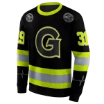 custom georgetown hoyas safety motif black neon green hoodie best selling
