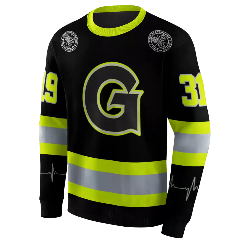 custom georgetown hoyas safety motif black neon green hoodie new arrival custom georgetown hoyas safety motif black neon green hoodie new arrival