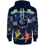 custom georgetown hoyas spongebob patrick star blue navy hoodie best selling