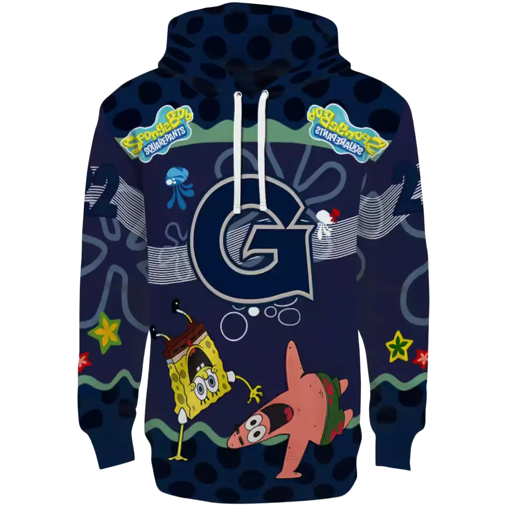 custom georgetown hoyas spongebob patrick star blue navy hoodie best selling custom georgetown hoyas spongebob patrick star blue navy hoodie best selling