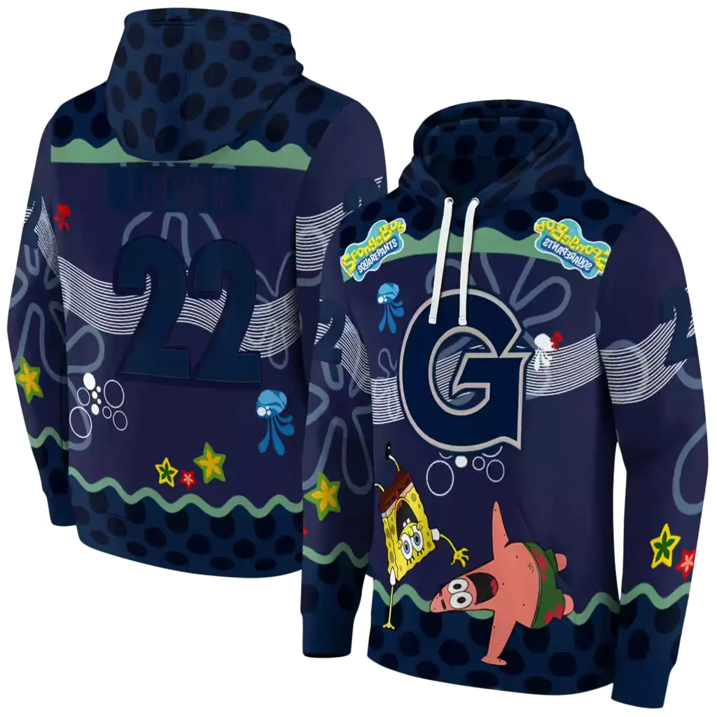 custom georgetown hoyas spongebob patrick star blue navy hoodie fashion forward custom georgetown hoyas spongebob patrick star blue navy hoodie fashion forward