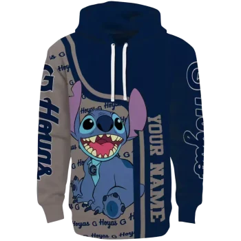 custom georgetown hoyas stitch blue hoodie best selling