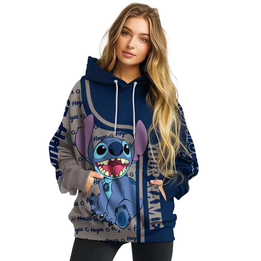 custom georgetown hoyas stitch blue hoodie high quality custom georgetown hoyas stitch blue hoodie high quality