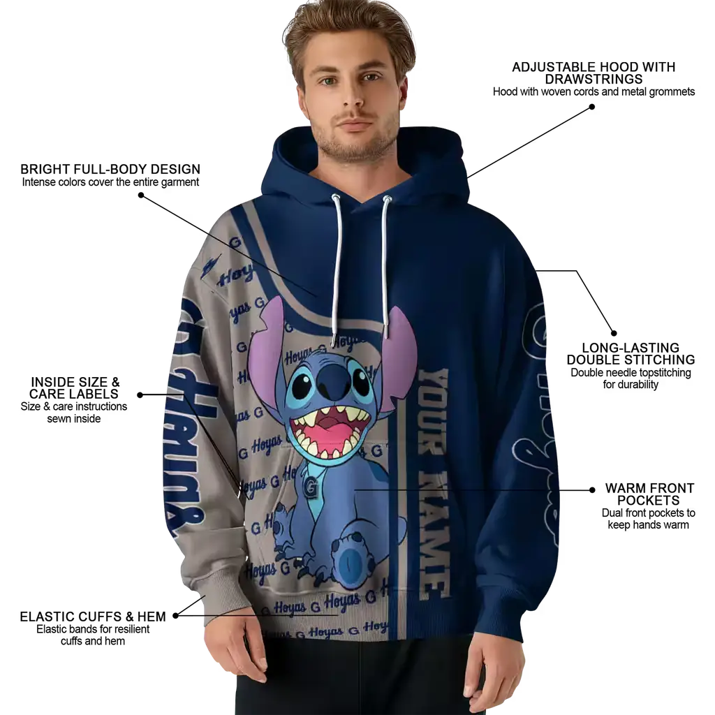 custom georgetown hoyas stitch blue hoodie latest model custom georgetown hoyas stitch blue hoodie latest model
