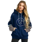 custom georgetown hoyas striped sleeves blue hoodie best selling