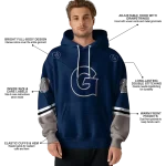 custom georgetown hoyas striped sleeves blue hoodie best selling