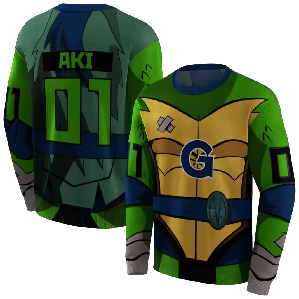custom georgetown hoyas superhero armor blue green hoodie premium grade custom georgetown hoyas superhero armor blue green hoodie premium grade