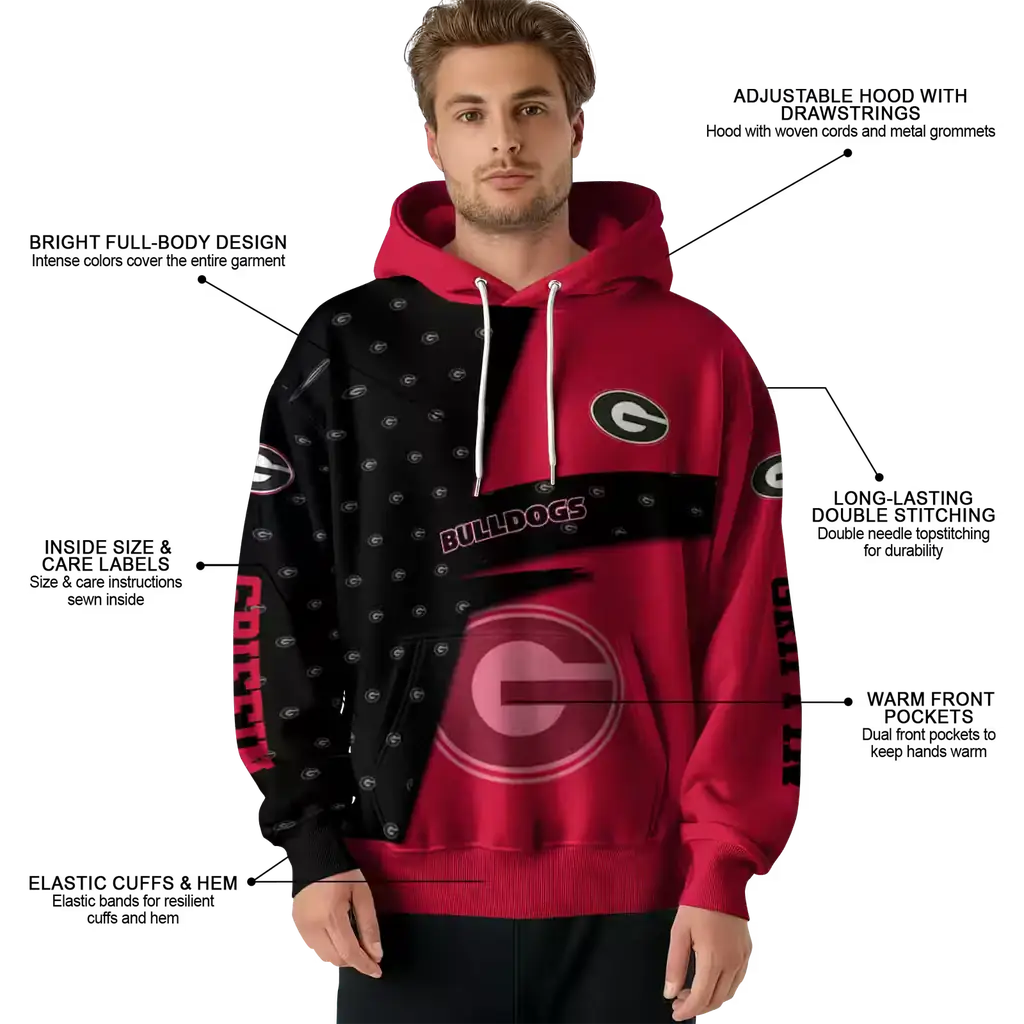 custom georgia bulldogs abstract shape red hoodie latest model custom georgia bulldogs abstract shape red hoodie latest model