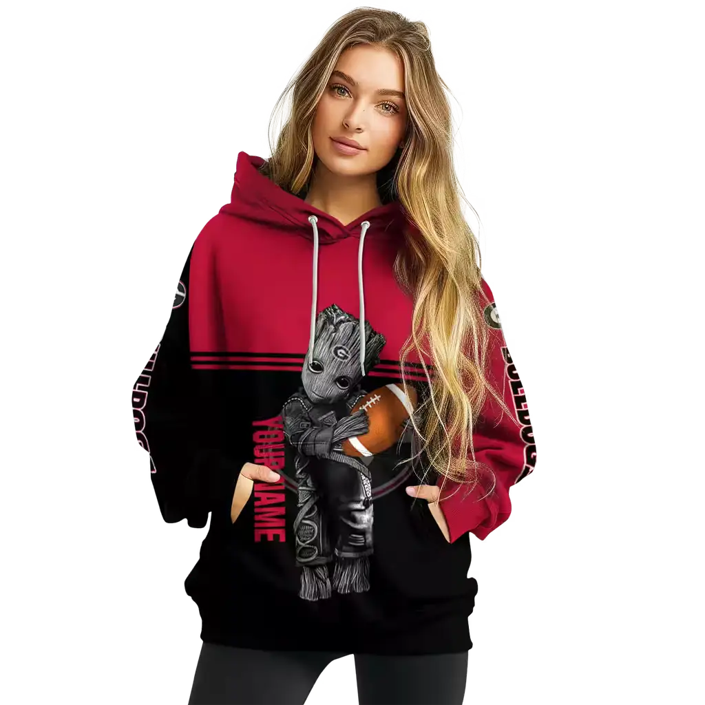 custom georgia bulldogs baby groot red black hoodie high quality custom georgia bulldogs baby groot red black hoodie high quality