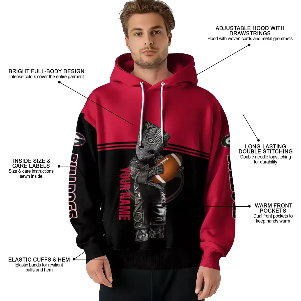 custom georgia bulldogs baby groot red black hoodie latest model custom georgia bulldogs baby groot red black hoodie latest model