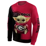 custom georgia bulldogs baby yoda red black hoodie best selling