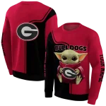 custom georgia bulldogs baby yoda red black hoodie best selling