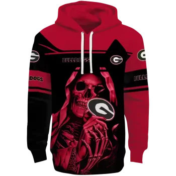 custom georgia bulldogs grim reaper red black hoodie best selling