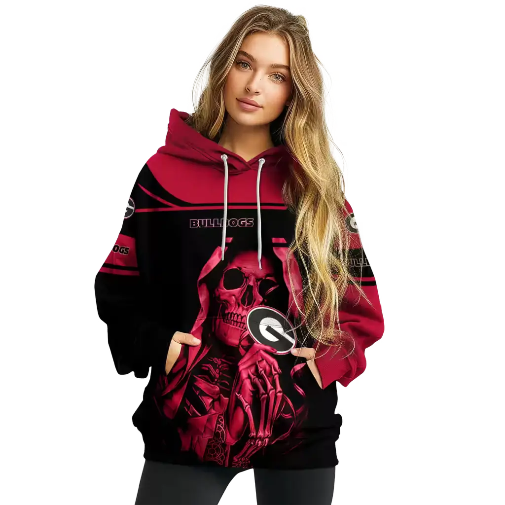 custom georgia bulldogs grim reaper red black hoodie high quality custom georgia bulldogs grim reaper red black hoodie high quality