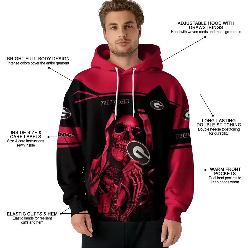 custom georgia bulldogs grim reaper red black hoodie latest model custom georgia bulldogs grim reaper red black hoodie latest model
