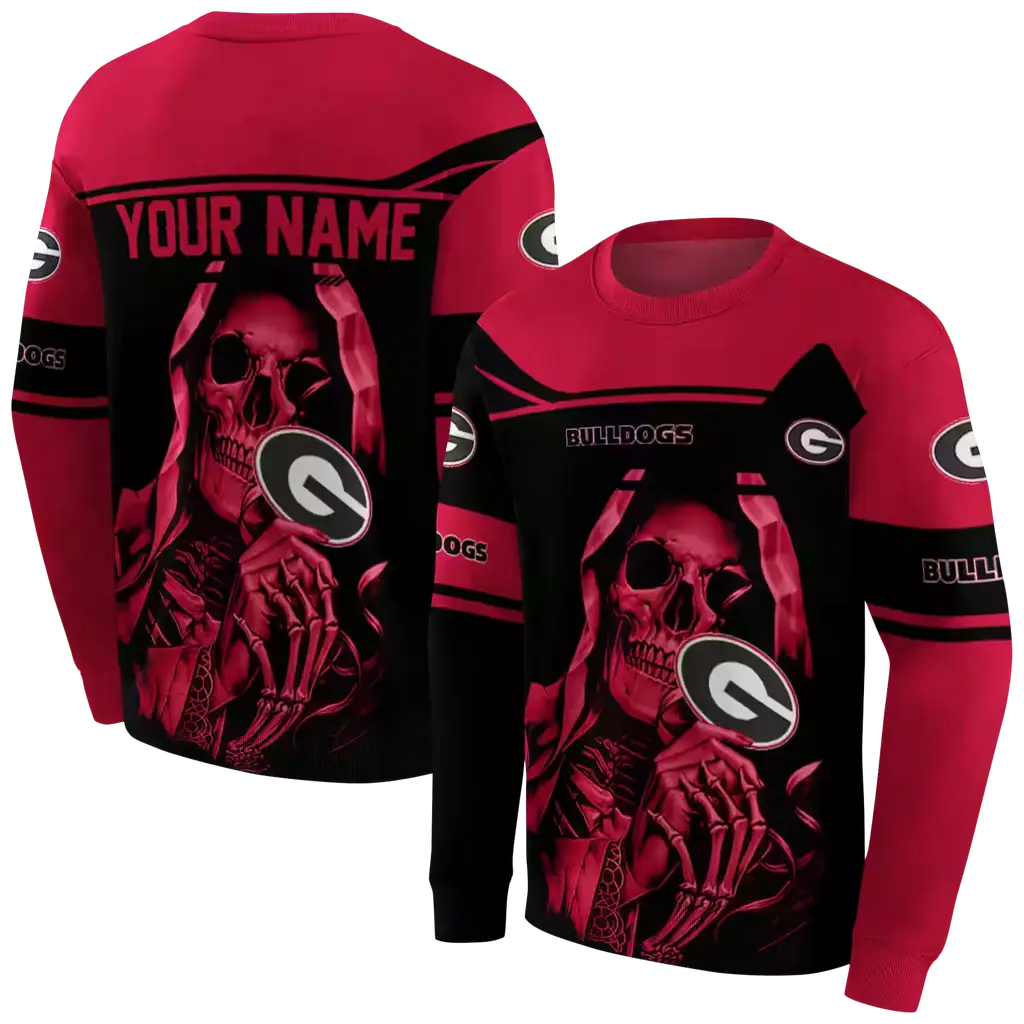 custom georgia bulldogs grim reaper red black hoodie premium grade custom georgia bulldogs grim reaper red black hoodie premium grade