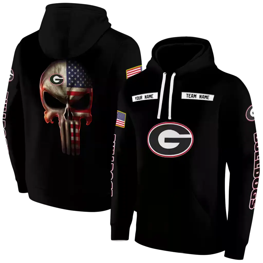 custom georgia bulldogs punisher skull black hoodie fashion forward custom georgia bulldogs punisher skull black hoodie fashion forward