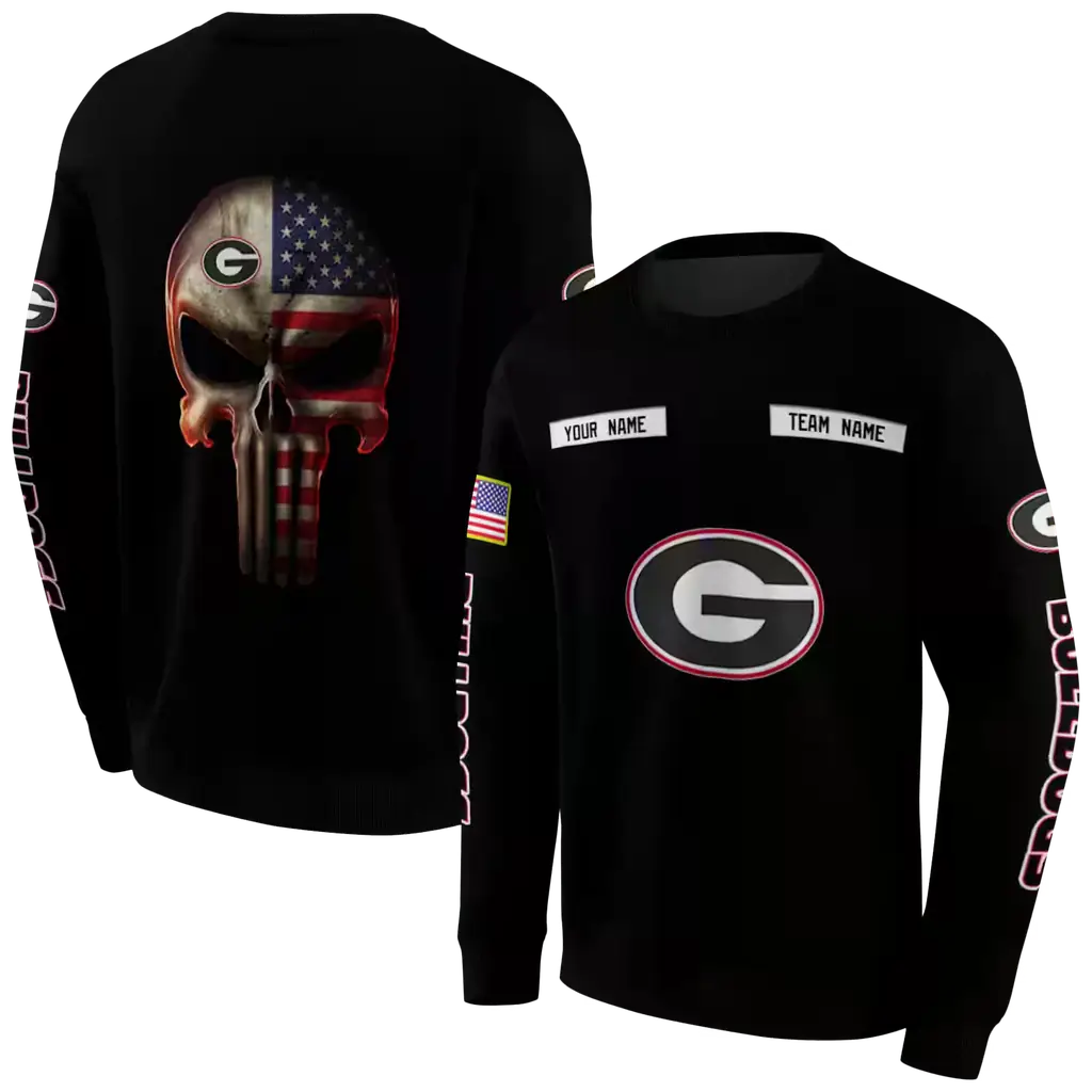 custom georgia bulldogs punisher skull black hoodie premium grade custom georgia bulldogs punisher skull black hoodie premium grade