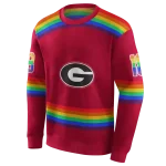 custom georgia bulldogs rainbow stripes red hoodie best selling