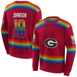 custom georgia bulldogs rainbow stripes red hoodie best selling
