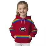 custom georgia bulldogs rainbow stripes red hoodie best selling