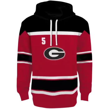 custom georgia bulldogs striped pattern red hoodie best selling