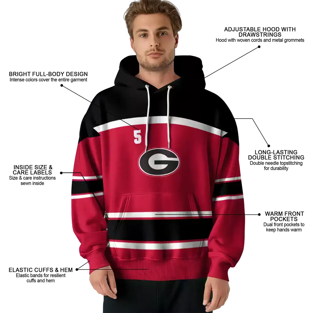 custom georgia bulldogs striped pattern red hoodie latest model custom georgia bulldogs striped pattern red hoodie latest model