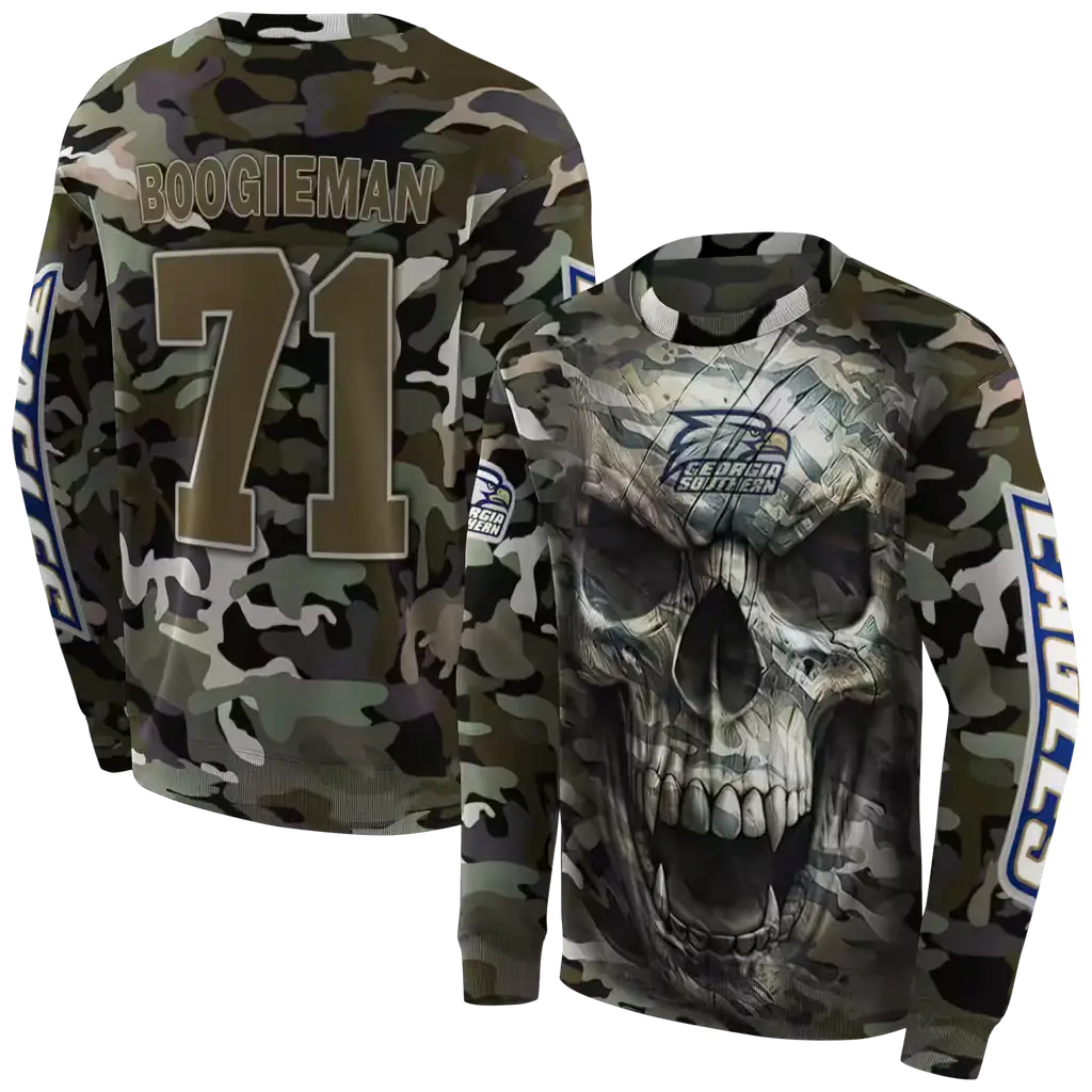 custom georgia southern eagles camo skull hoodie premium grade custom georgia southern eagles camo skull hoodie premium grade