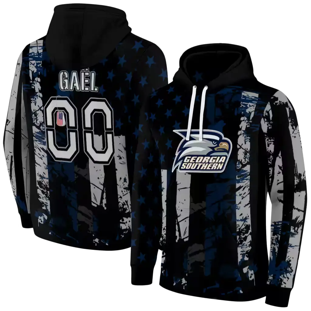 custom georgia southern eagles distressed flag blue black hoodie fashion forward custom georgia southern eagles distressed flag blue black hoodie fashion forward
